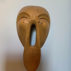 Beautiful hand carved wooden Indonesian mask.